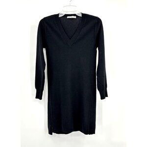 KOKUN sweater dress knit 100% cashmere knee length long sleeve black SMALL